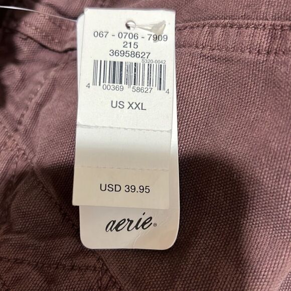 Aerie American Eagle AE Wander Shorts Dark Brown Find Happy Everywhere XXL. NWT - Picture 6 of 13